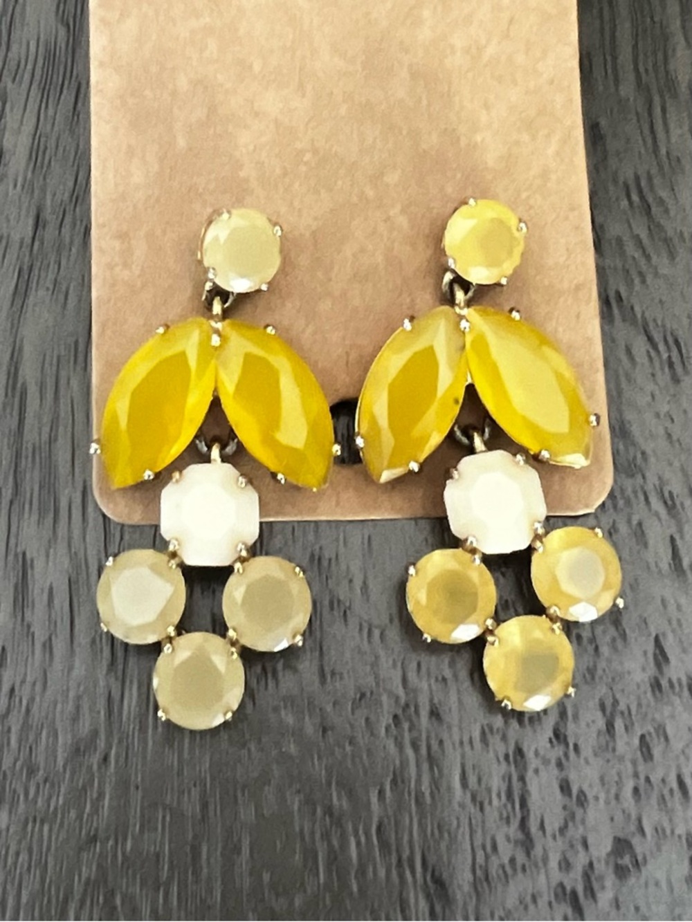 Yellow Multi-Stone Drop Earrings